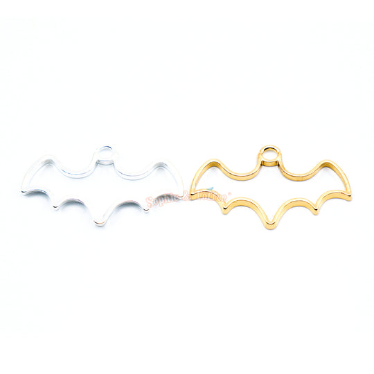 Flying Bat Open Bezel Charm