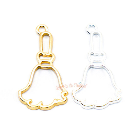 Witch's Broom Halloween Open Bezel Charm