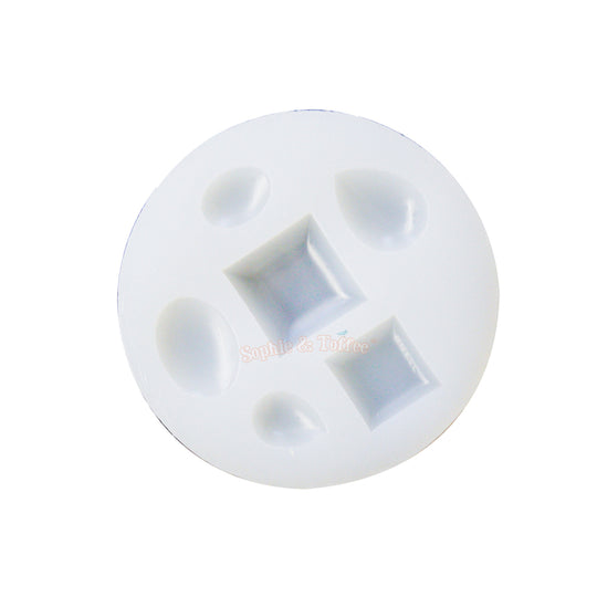 Molde de silicona cuadrado ovalado y en forma de lágrima