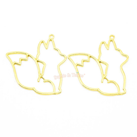 Cute Fox Open Backed Bezel Charm