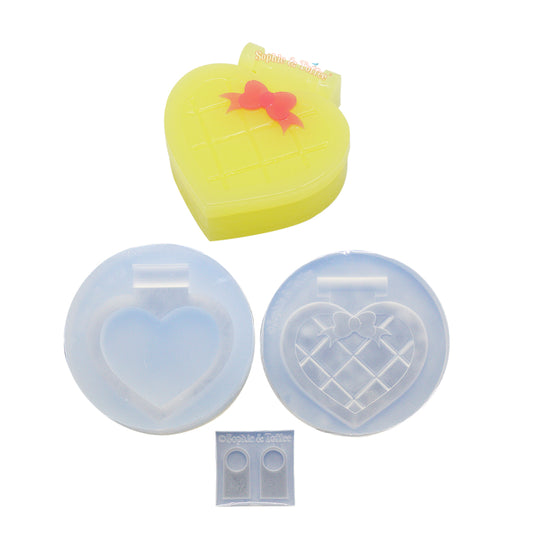 Heart Checkered Trinket Box Silicone Mold