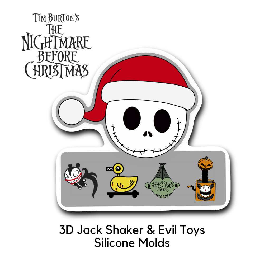 Disney Nightmare Before Christmas Box 3D Jack Shaker & Evil Toys Silicone Mold