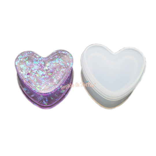 Molde de silicona para caja de baratijas con forma de corazón