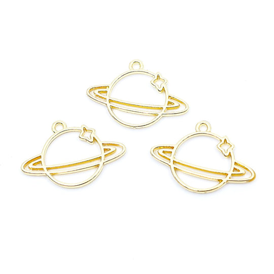 Galaxy Planet Open Bezel Charm