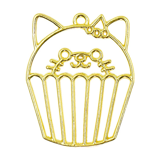 Breloque à lunette ouverte en forme de cupcake ours