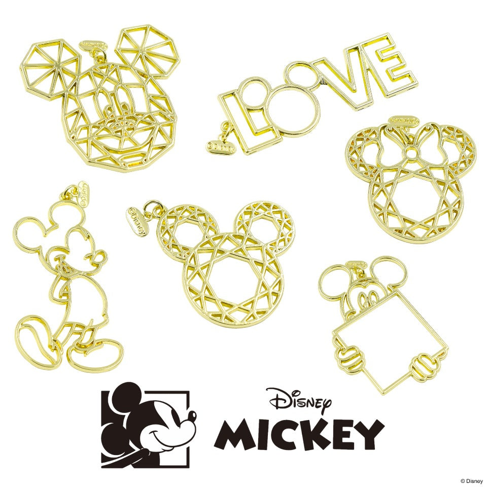 Disney Mickey Mouse Gold Open Bezel Charms (6 pieces)