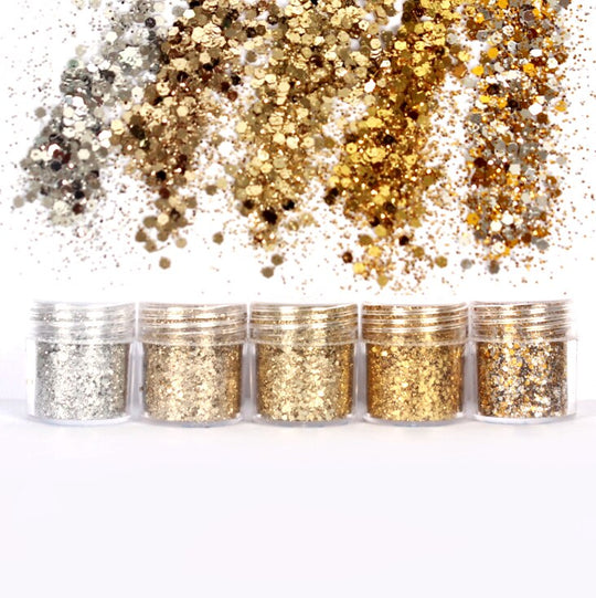 Gold Champagne Colours Glitter Set (5 pieces)