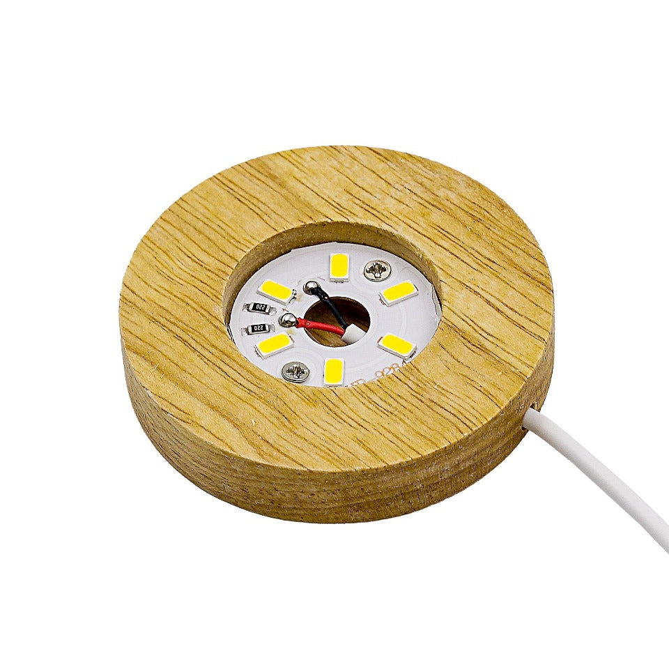 Wooden Base USB Round LED Light | LED Light | Round Light – Sophie & Toffee