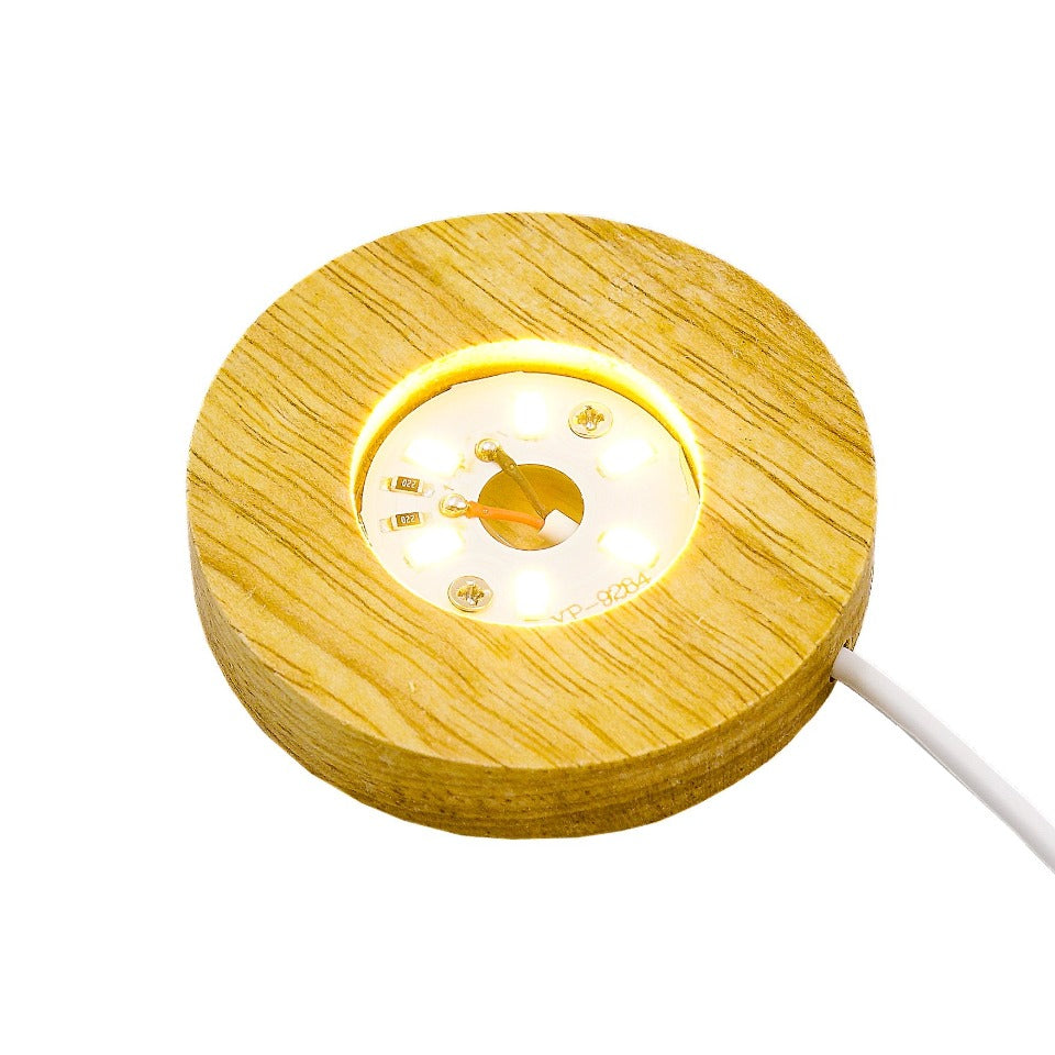 Wooden Base USB Round LED Light | LED Light | Round Light – Sophie & Toffee