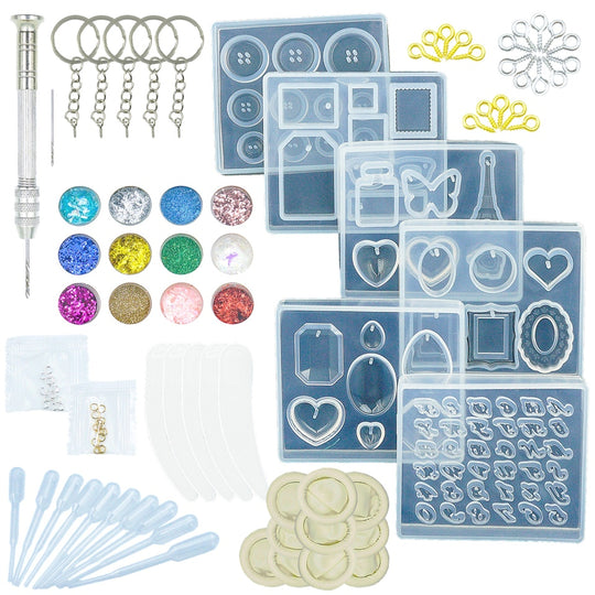 Kit de bricolage en résine Formes et alphabet