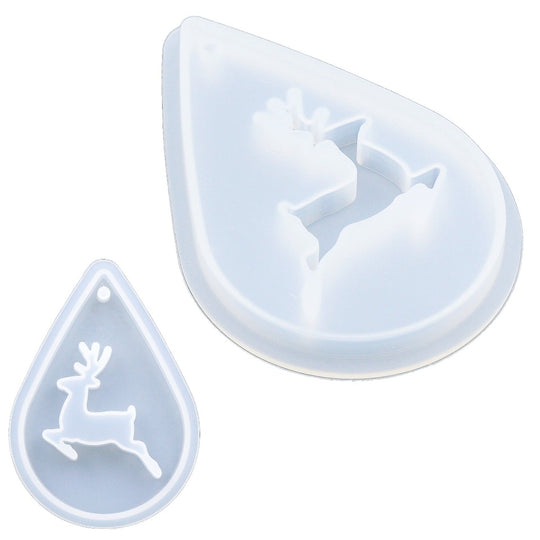 Molde de silicona con forma de etiqueta de reno