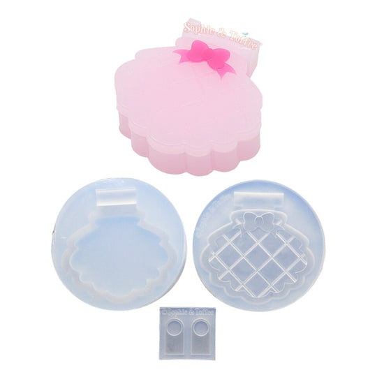 Seashell Checkered Trinket Box Silicone Mold