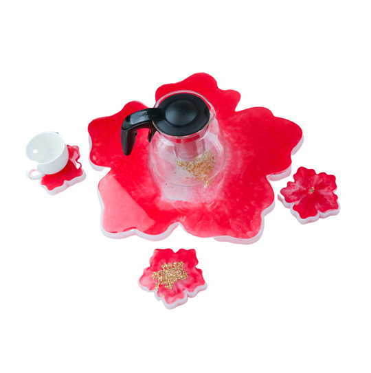 Molde de silicona para posavasos con flores grandes