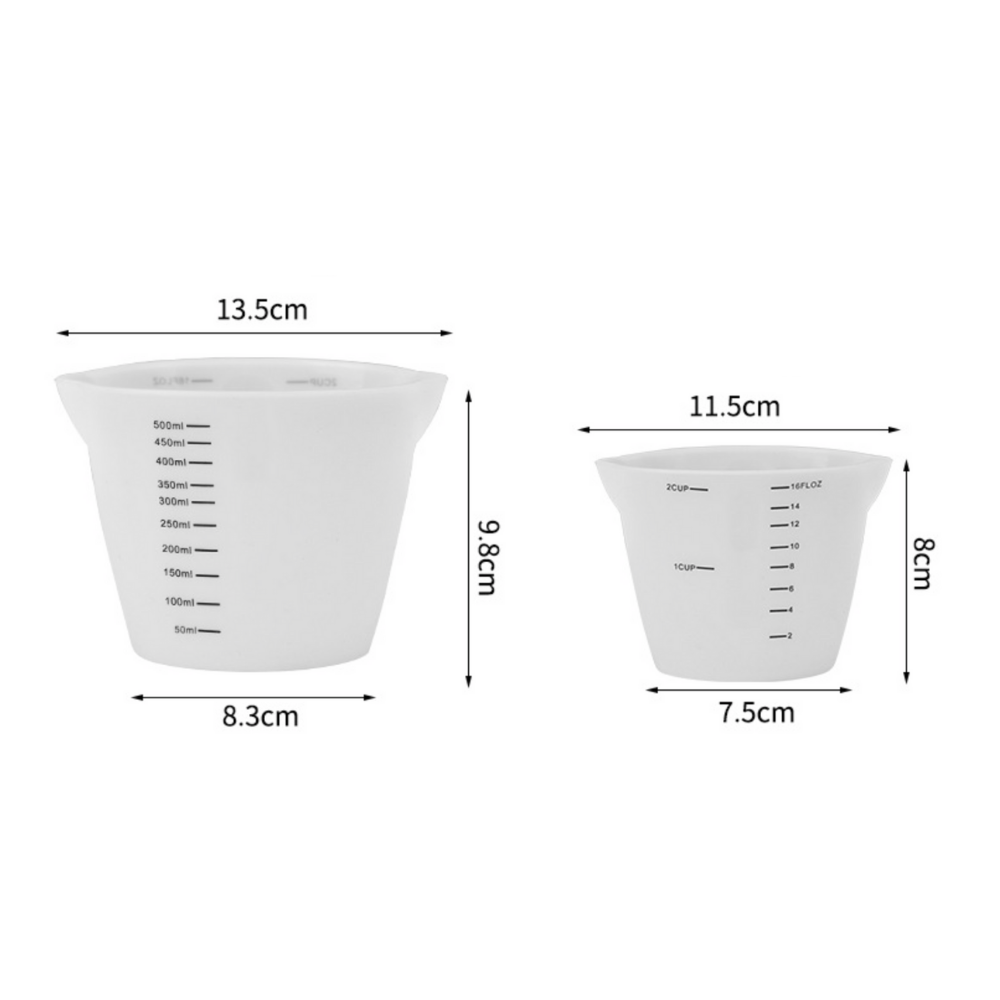 Reusable Silicone Measuring Cup 350ml, 450ml Resin Mixing Silicone Cup,  Large Measuring Cup, Silicone Measuring Cups, Resuable Cups 
