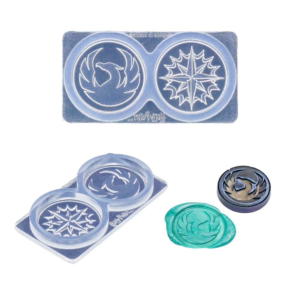  EXCEART 1 Set Wax Seal Mold Tuile Molds Silicone Coaster Molds  Silicone Stamps Wax Seal Stamp Mold Double Sided Seal Pads Custom Wax Seal  Kit Wax Sealing Molds Wax Seal Stamp