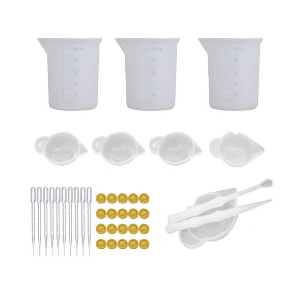 Silicone Cups Mixing Tools Resin Kit, Resin Craft Tools
