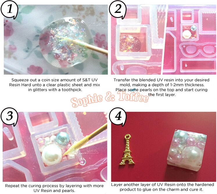 Clear UV Resin for Silicone Molds (200g), UV Resin Hard, Resin Jewelry