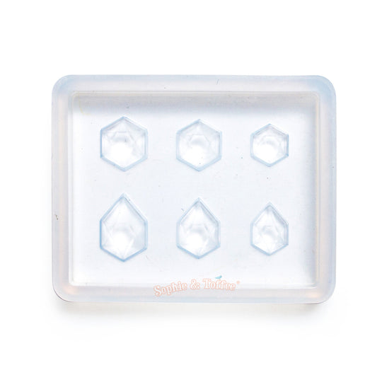 Molde de resina de silicona con mini gemas hexagonales