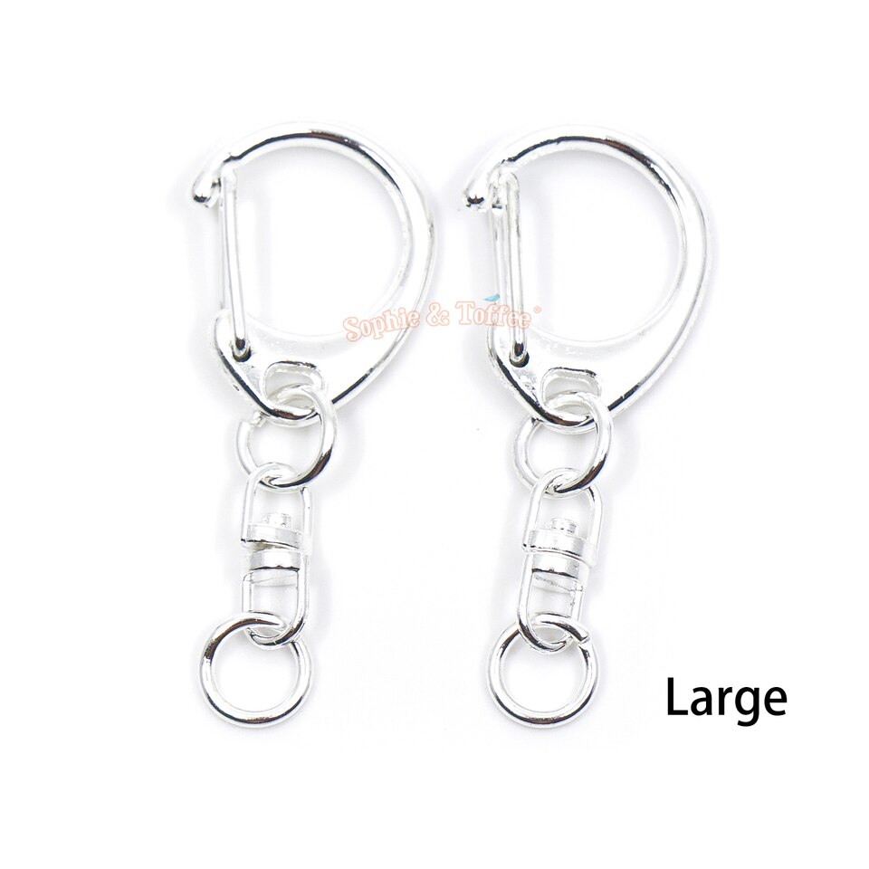 Silver Snap Key Chain with Swivel Ring Key Chain Ring Big Lobster Clasp &  Swivel Ring Split Key Ring Key Holder Purse Handbag Charm Connector –  Sophie & Toffee