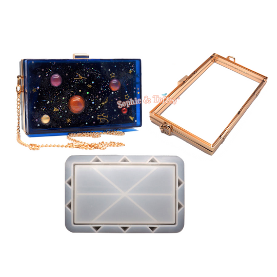 Kit de molde de silicona para bolso de mano con forma de coctelera rectangular